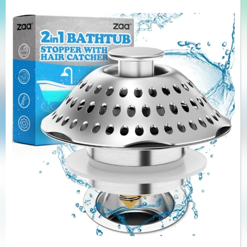 2 in 1 Bathtub Stopper & Strainer